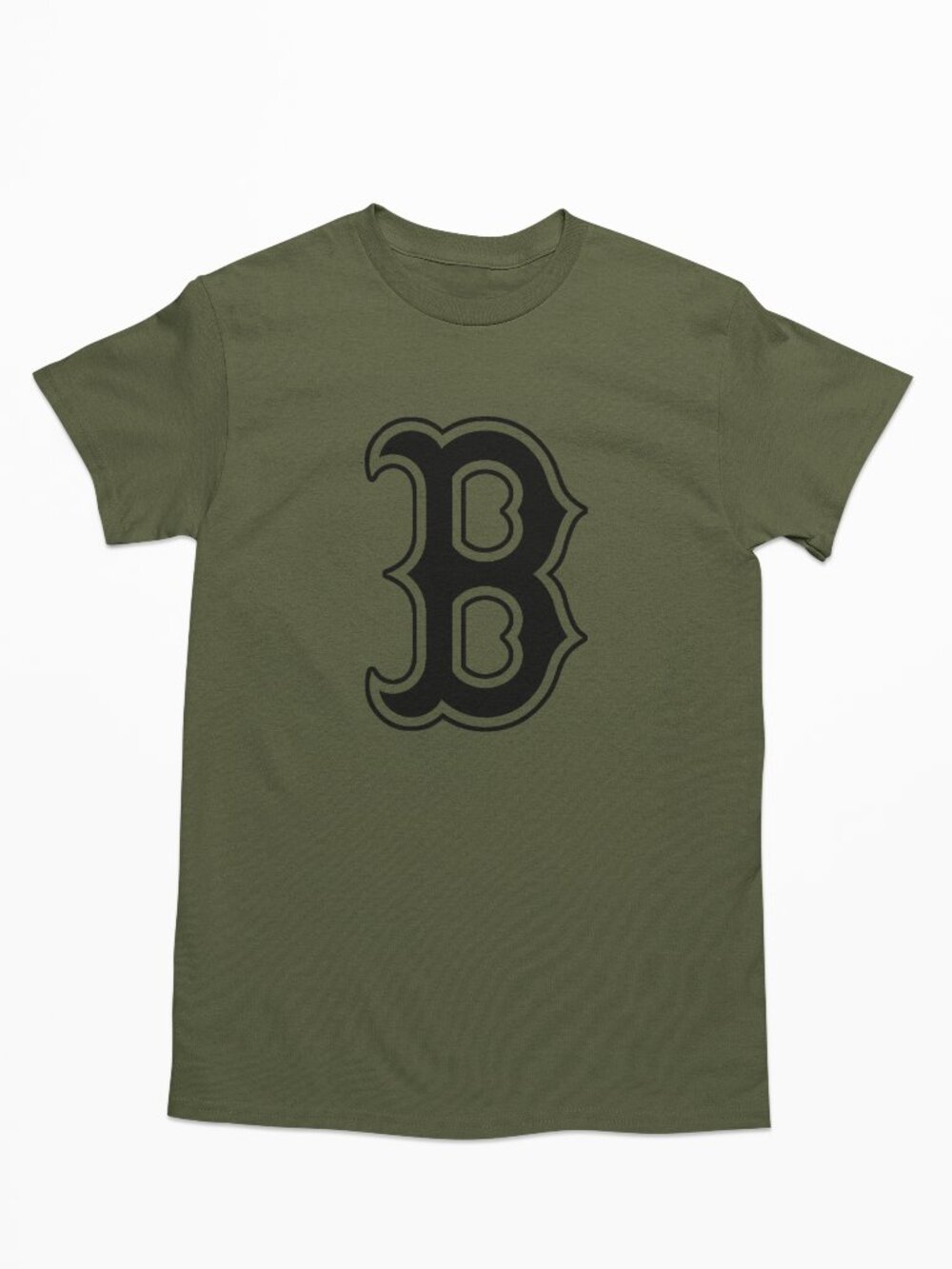 NEW Boston Red Sox B Monogram Logo T-Shirt MILITARY ARMY GREEN